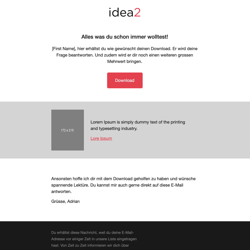 Mautic Template Email Download Asset