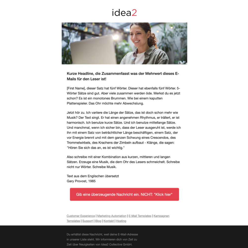 Mautic email template image text