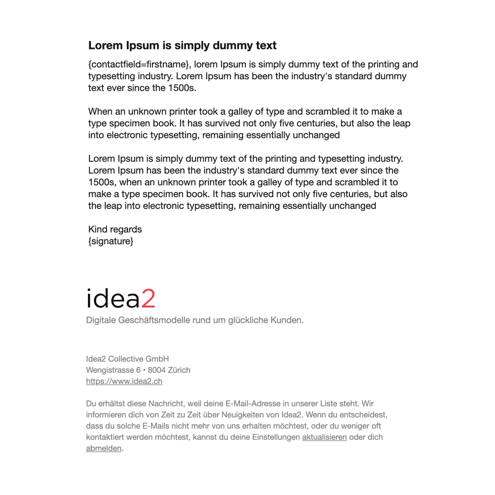 Mautic Email Template Regular white footer