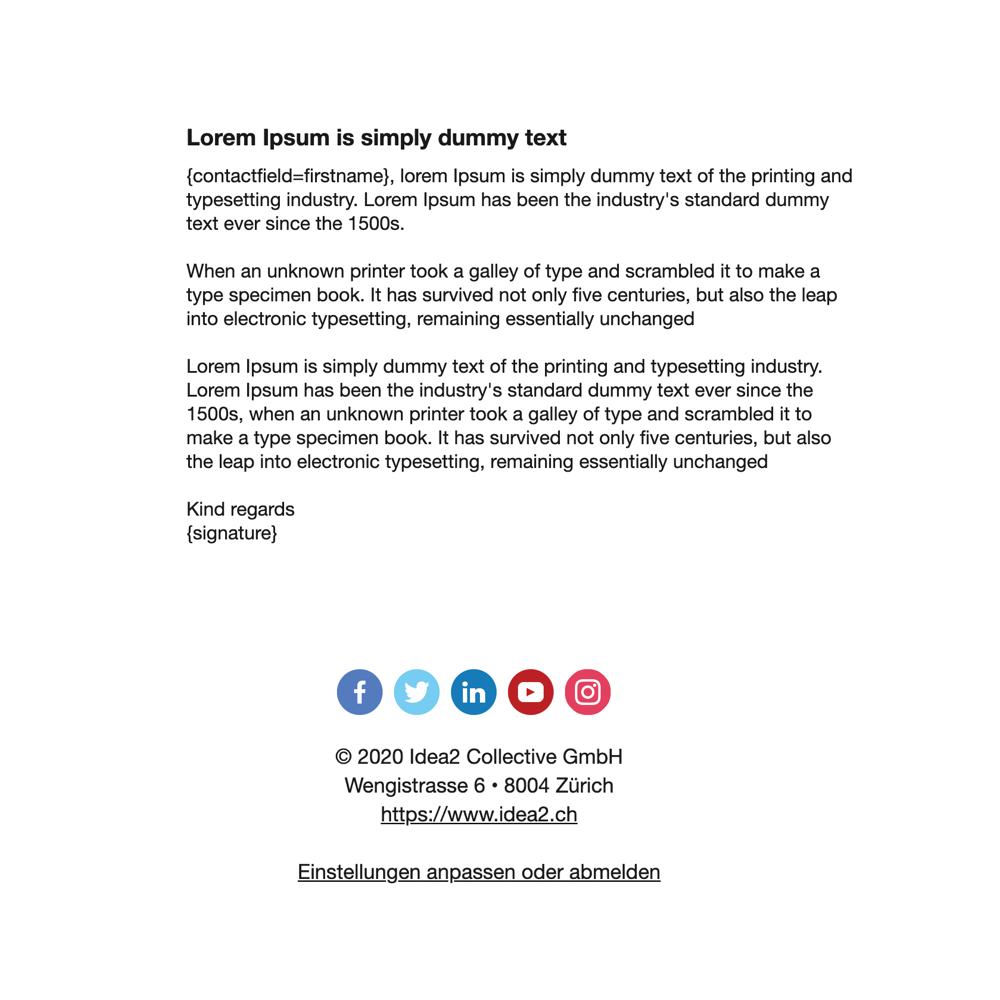 Mautic Email Template Regular Social Media